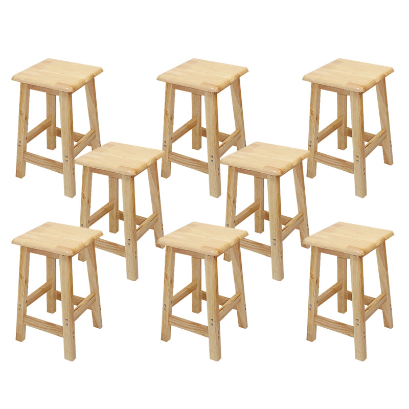 Industrial Solid Wood Bar Stool Backless Counter Stool for Restaurant