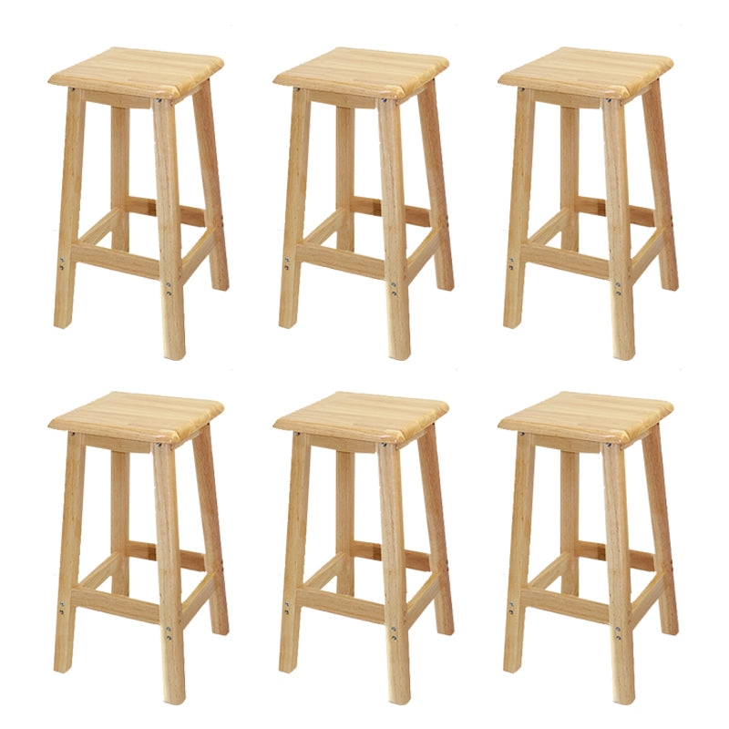 Industrial Solid Wood Bar Stool Backless Counter Stool for Restaurant