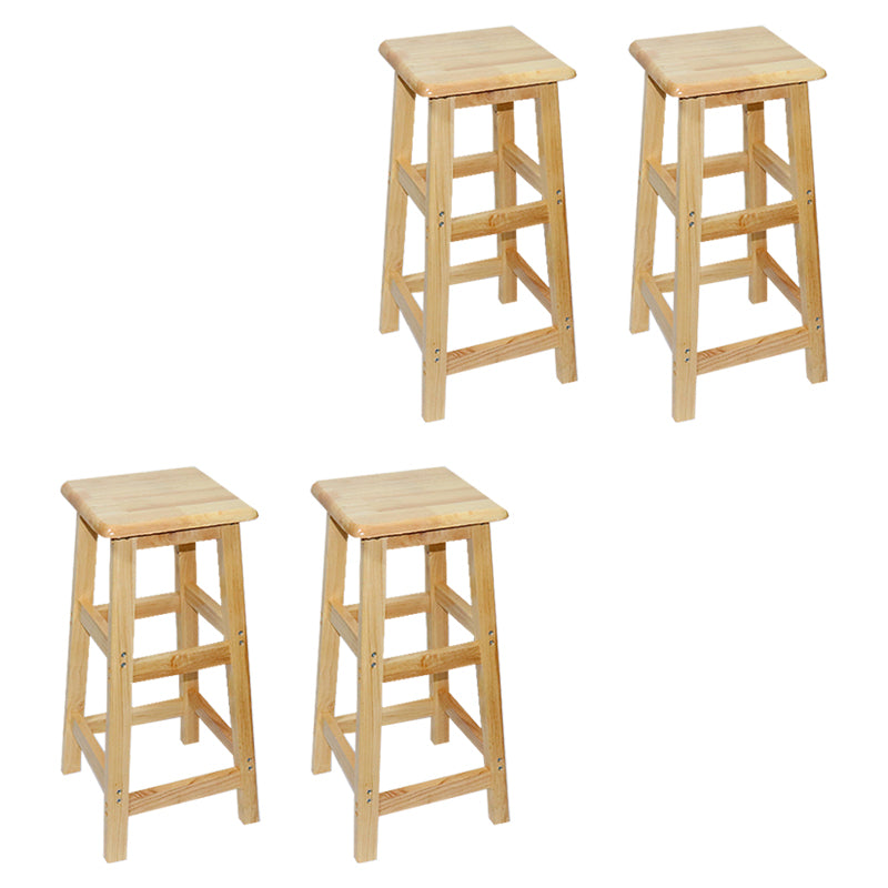 Industrial Solid Wood Bar Stool Backless Counter Stool for Restaurant