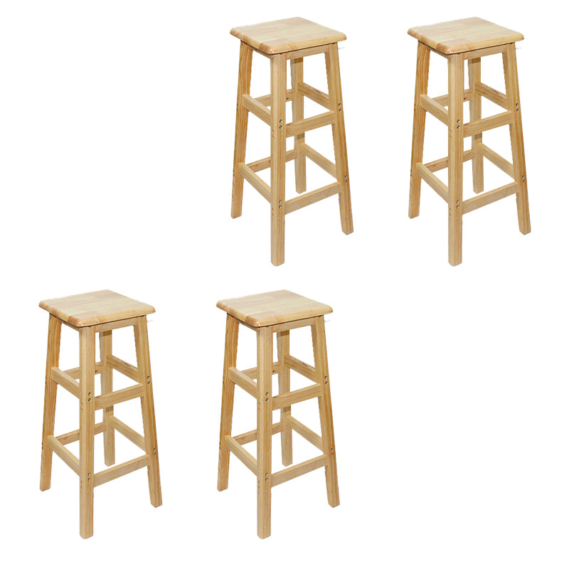 Industrial Solid Wood Bar Stool Backless Counter Stool for Restaurant