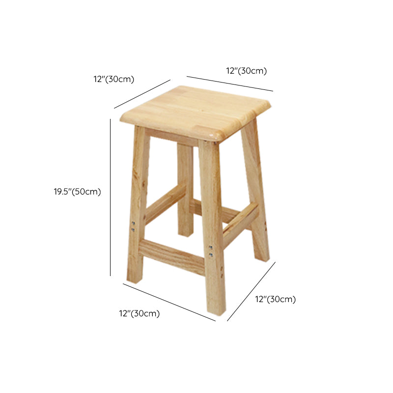 Industrial Solid Wood Bar Stool Backless Counter Stool for Restaurant