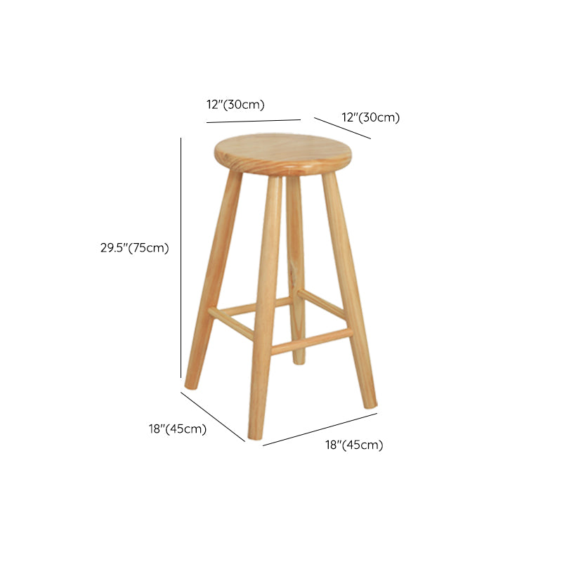 Industrial Solid Wood Bar Stool Backless Counter Stool for Bristol
