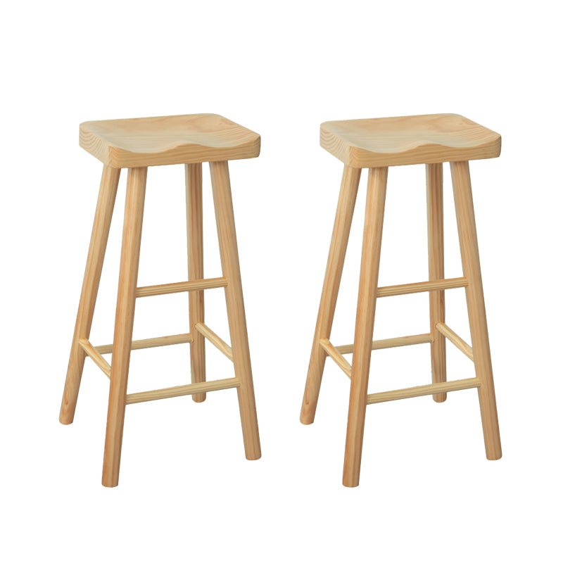 Industrial Solid Wood Bar Stool Backless Counter Stool for Indoor