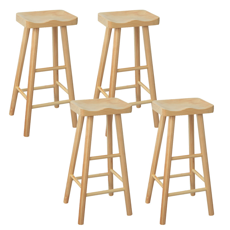 Industrial Solid Wood Bar Stool Backless Counter Stool for Indoor