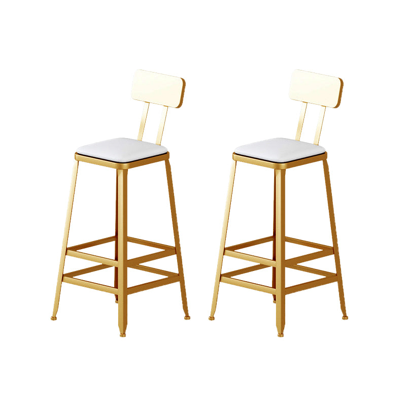Metal Barstool Industrial Armless Bar Stool with Gold Metal Legs