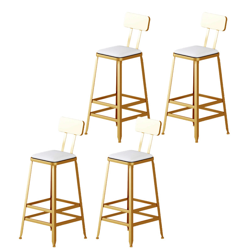 Metal Barstool Industrial Armless Bar Stool with Gold Metal Legs