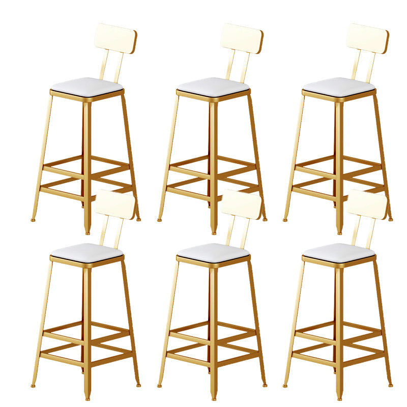 Metal Barstool Industrial Armless Bar Stool with Gold Metal Legs