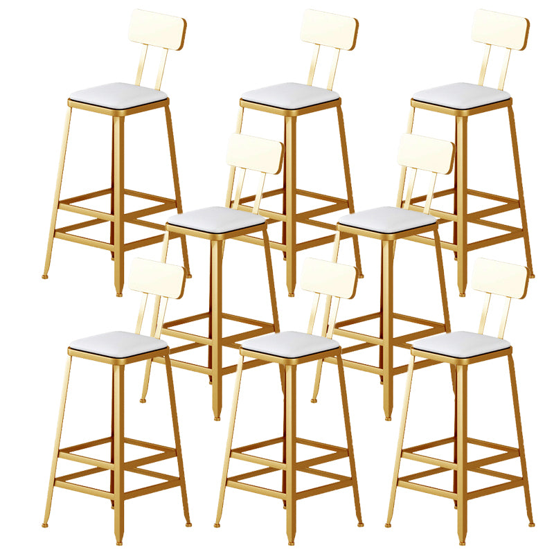 Metal Barstool Industrial Armless Bar Stool with Gold Metal Legs