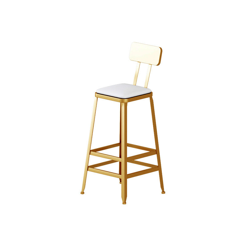 Metal Barstool Industrial Armless Bar Stool with Gold Metal Legs