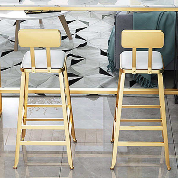 Metal Barstool Industrial Armless Bar Stool with Gold Metal Legs