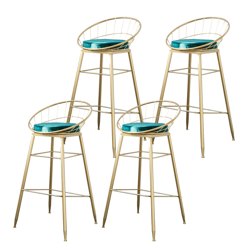 Metal Barstool Industrial Armless Bar Stool with Gold Metal Legs