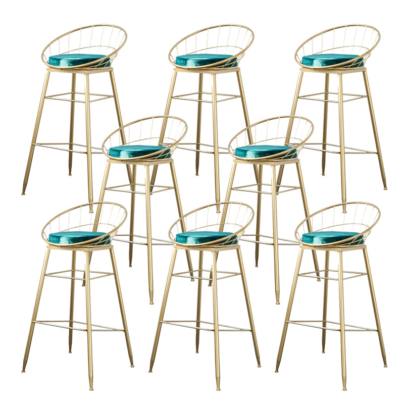 Metal Barstool Industrial Armless Bar Stool with Gold Metal Legs