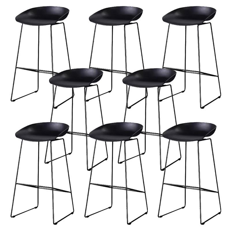 Plastic Barstool Industrial Armless Bar Stool with Metal Legs