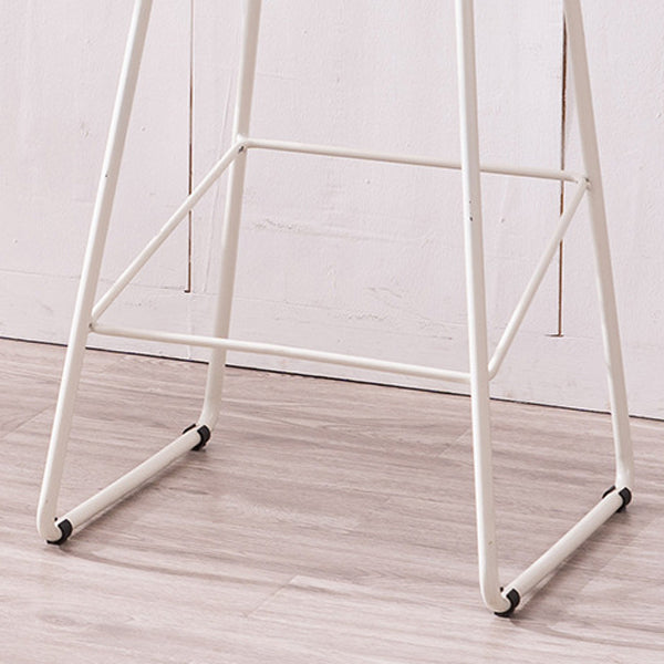 Plastic Armless Barstools Industrial Bar Stools with Metal Legs