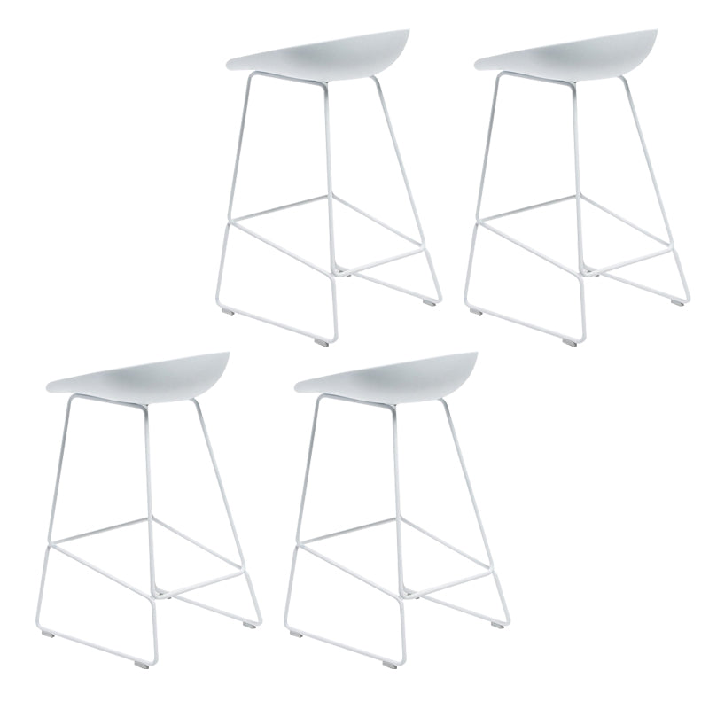 Plastic Armless Barstools Industrial Bar Stools with Metal Legs
