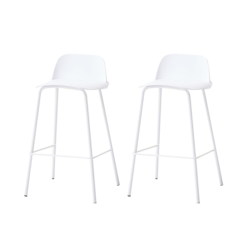 Indoor Glam Armless Low Back Bar Stool Plastic Stool with Steel Legs
