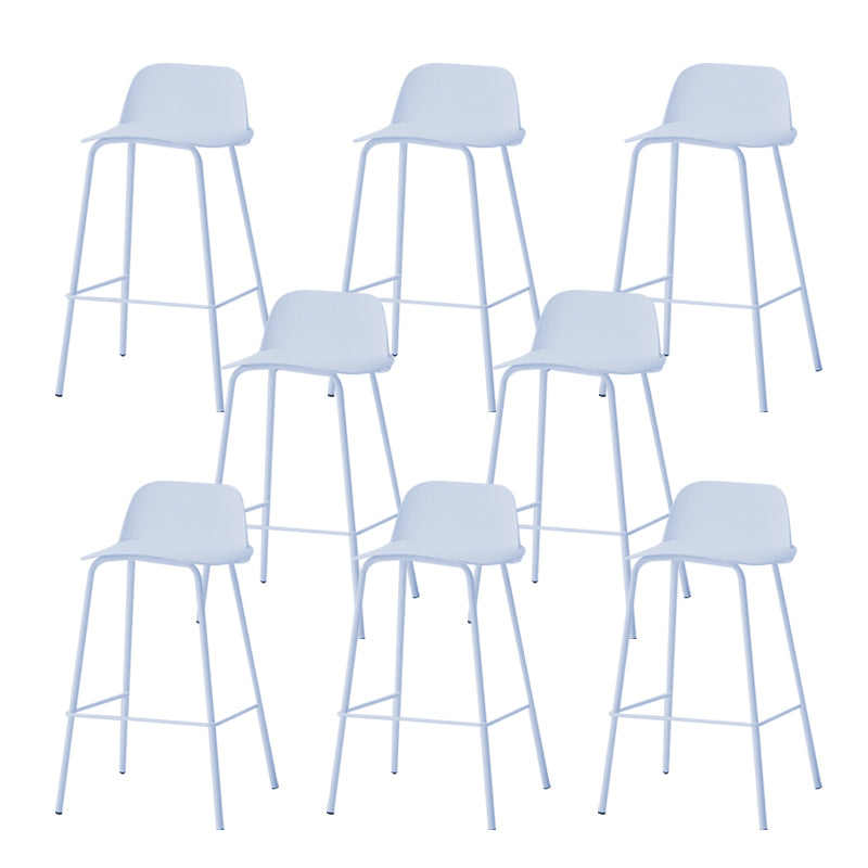 Indoor Glam Armless Low Back Bar Stool Plastic Stool with Steel Legs
