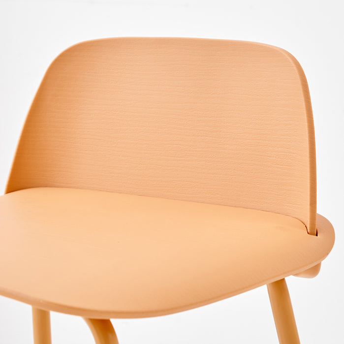 Indoor Glam Armless Low Back Bar Stool Plastic Stool with Steel Legs