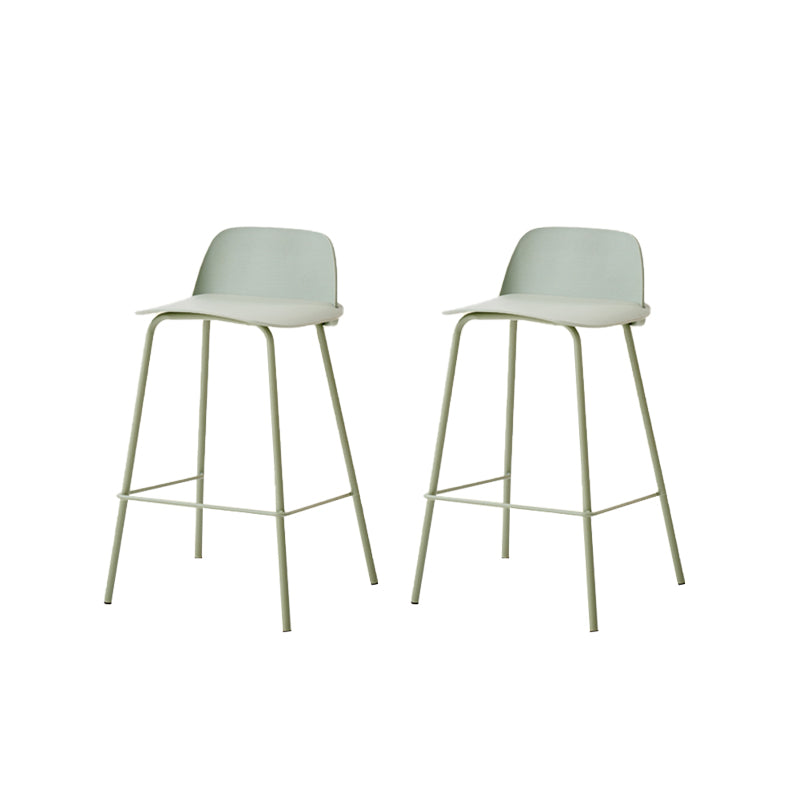 Indoor Glam Armless Low Back Bar Stool Plastic Stool with Steel Legs