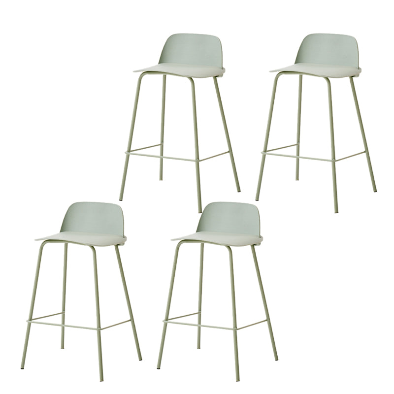 Indoor Glam Armless Low Back Bar Stool Plastic Stool with Steel Legs