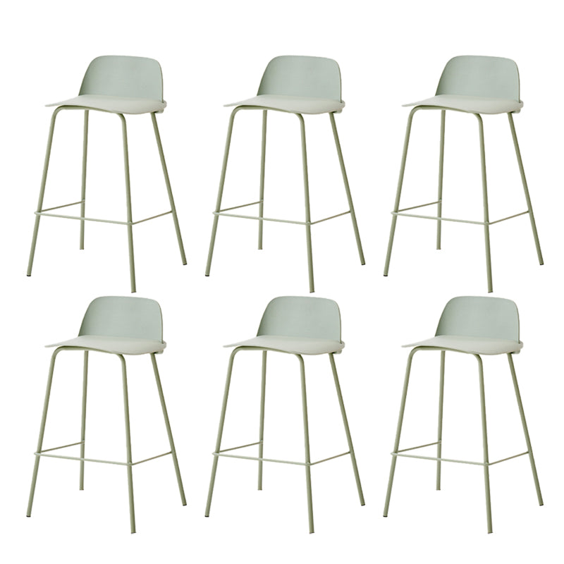 Indoor Glam Armless Low Back Bar Stool Plastic Stool with Steel Legs