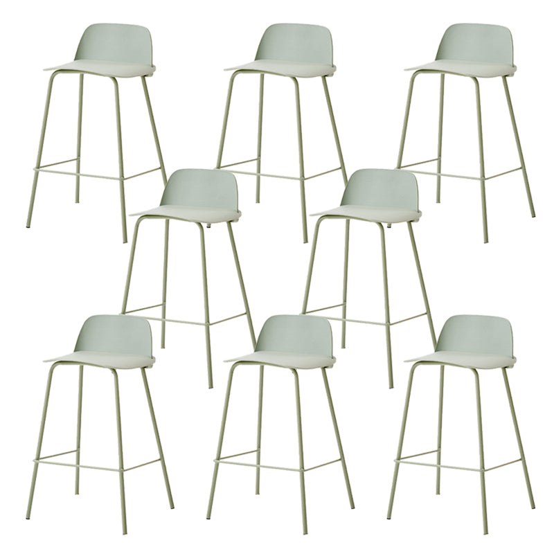 Indoor Glam Armless Low Back Bar Stool Plastic Stool with Steel Legs