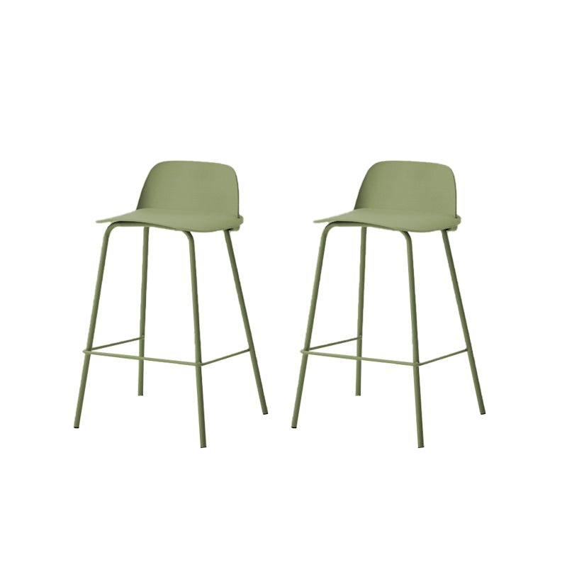 Indoor Glam Armless Low Back Bar Stool Plastic Stool with Steel Legs