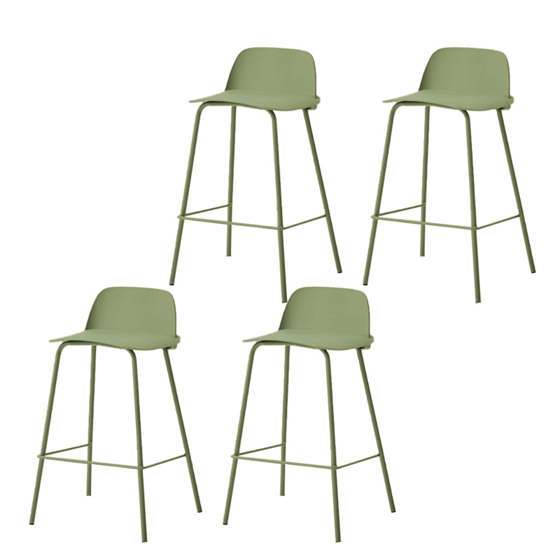 Indoor Glam Armless Low Back Bar Stool Plastic Stool with Steel Legs