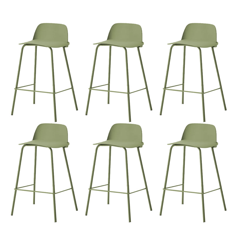 Indoor Glam Armless Low Back Bar Stool Plastic Stool with Steel Legs