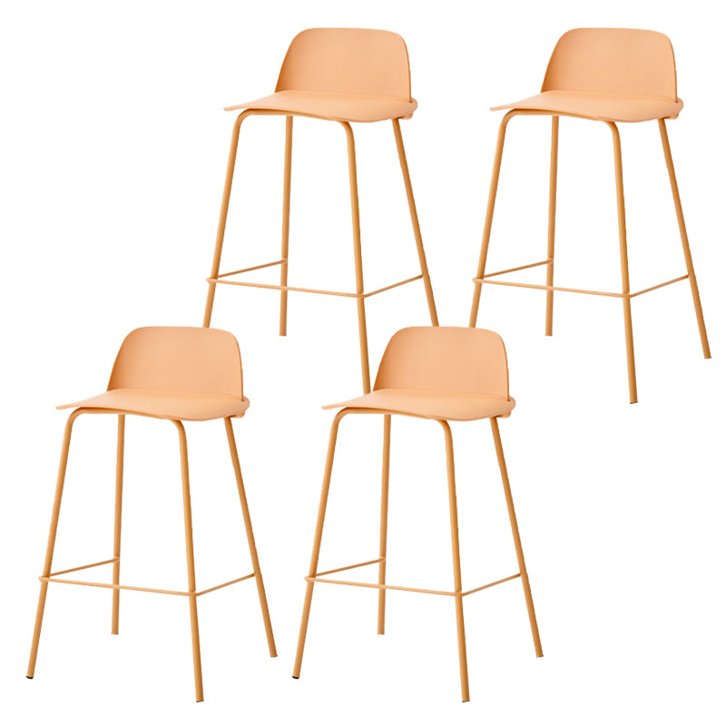 Indoor Glam Armless Low Back Bar Stool Plastic Stool with Steel Legs