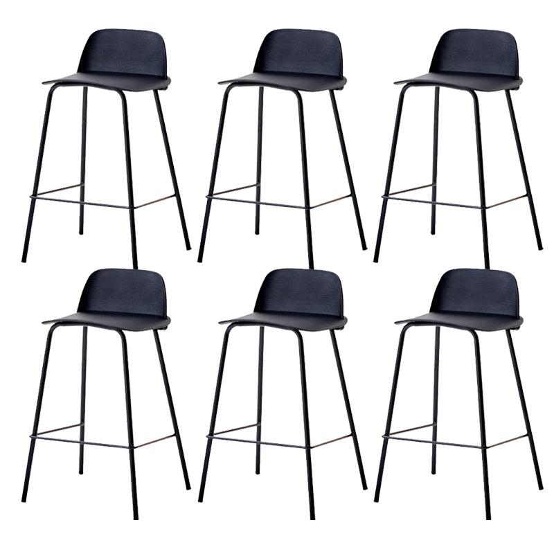 Indoor Glam Armless Low Back Bar Stool Plastic Stool with Steel Legs