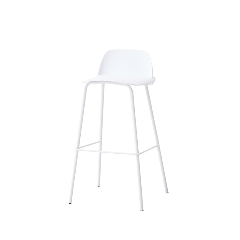 Indoor Glam Armless Low Back Bar Stool Plastic Stool with Steel Legs