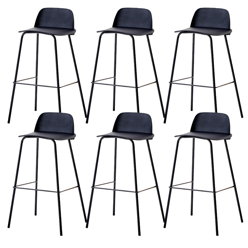 Indoor Glam Armless Low Back Bar Stool Plastic Stool with Steel Legs
