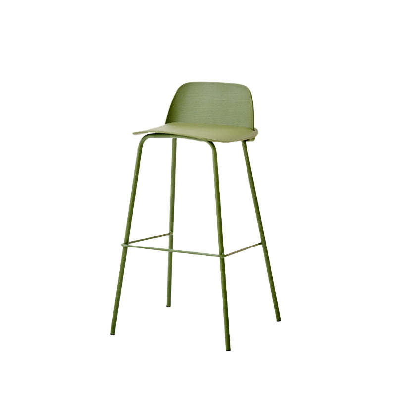 Indoor Glam Armless Low Back Bar Stool Plastic Stool with Steel Legs