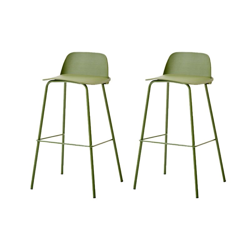 Indoor Glam Armless Low Back Bar Stool Plastic Stool with Steel Legs