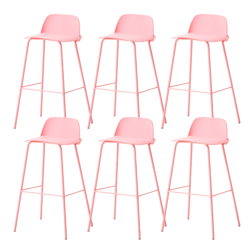 Indoor Glam Armless Low Back Bar Stool Plastic Stool with Steel Legs