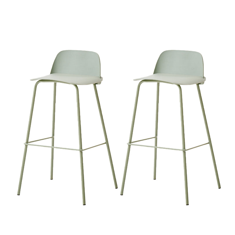 Indoor Glam Armless Low Back Bar Stool Plastic Stool with Steel Legs