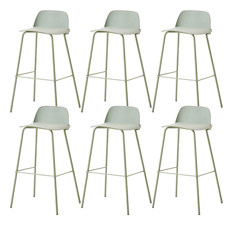 Indoor Glam Armless Low Back Bar Stool Plastic Stool with Steel Legs