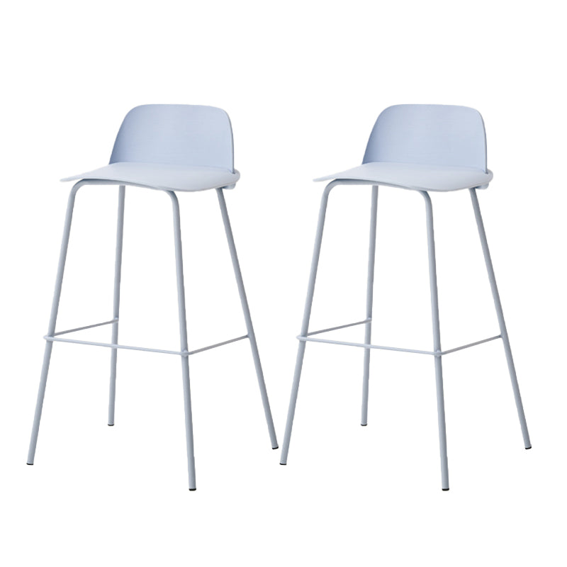 Indoor Glam Armless Low Back Bar Stool Plastic Stool with Steel Legs