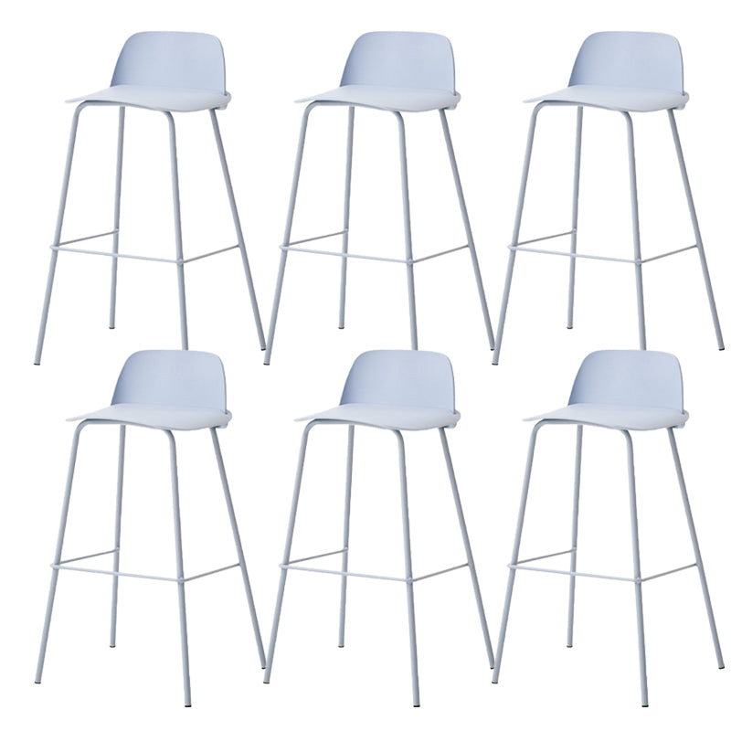 Indoor Glam Armless Low Back Bar Stool Plastic Stool with Steel Legs