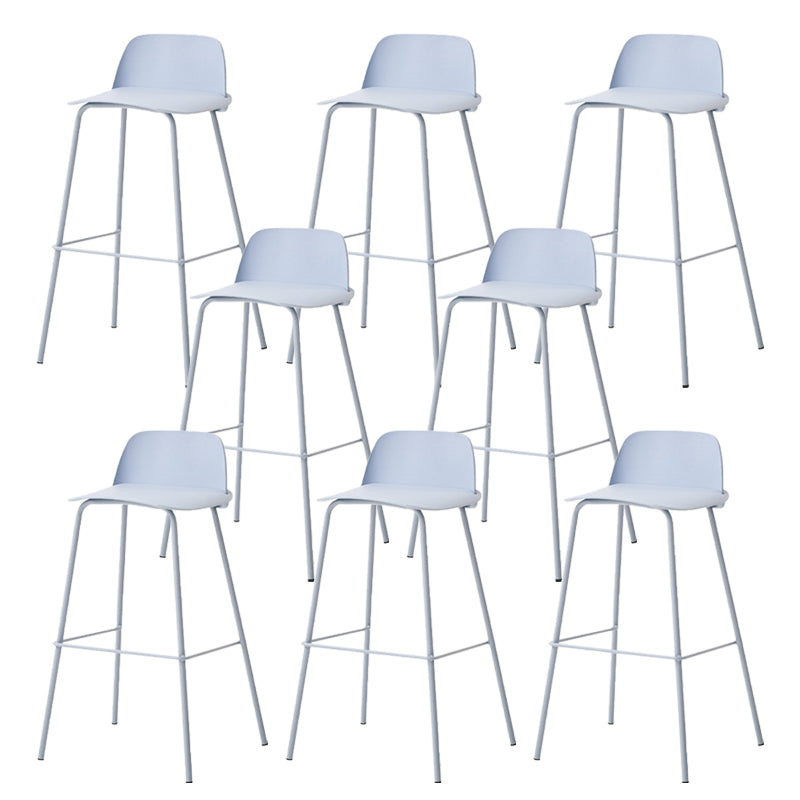 Indoor Glam Armless Low Back Bar Stool Plastic Stool with Steel Legs