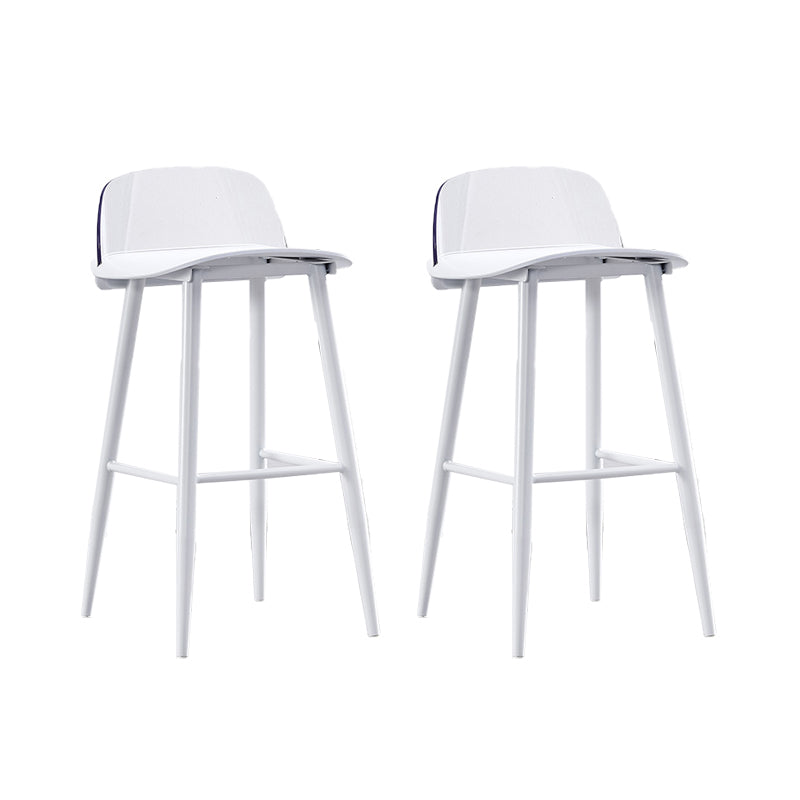 Indoor Glam Low Back Bar Stool Armless Metal and Plastic Bar Stool