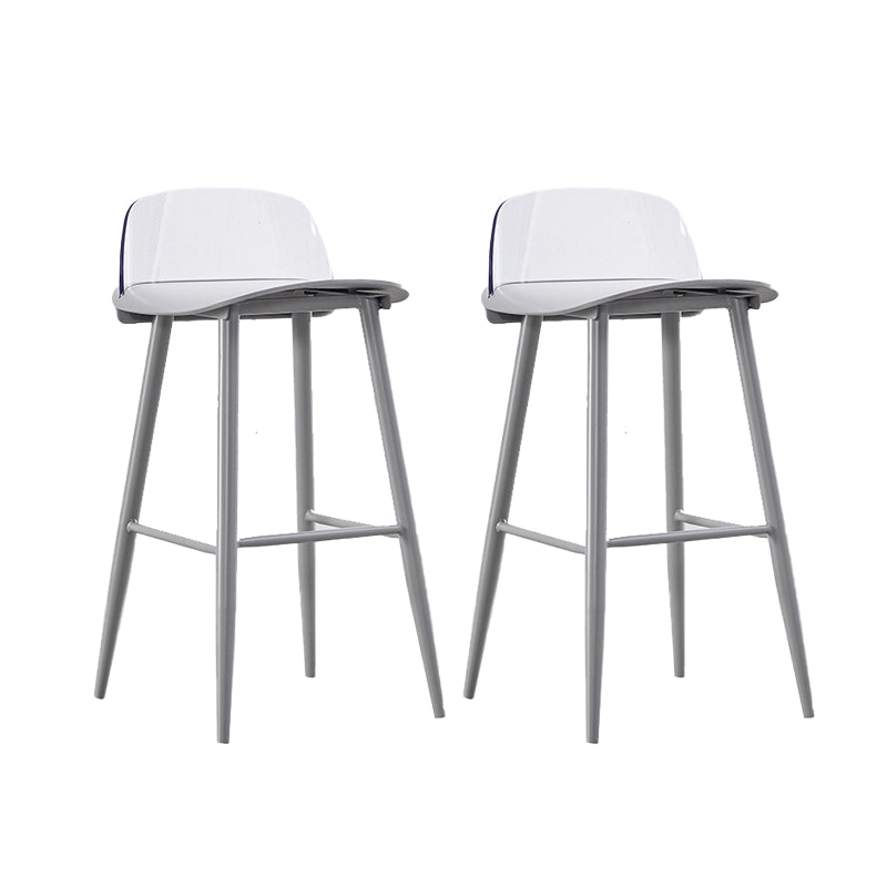 Indoor Glam Low Back Bar Stool Armless Metal and Plastic Bar Stool