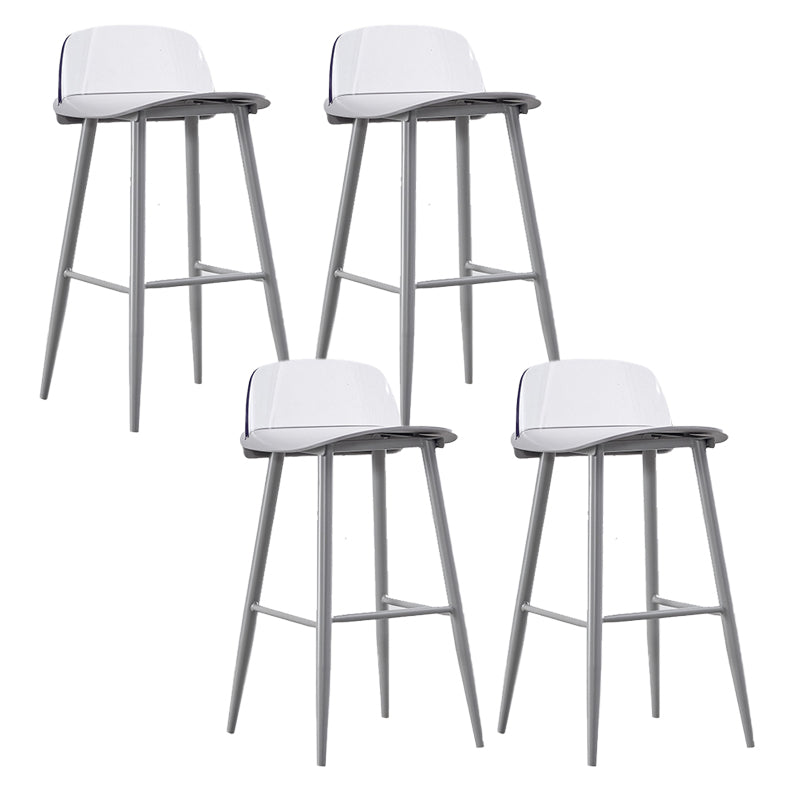 Indoor Glam Low Back Bar Stool Armless Metal and Plastic Bar Stool