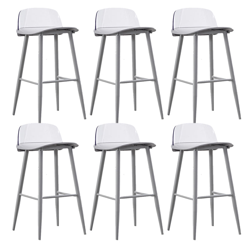 Indoor Glam Low Back Bar Stool Armless Metal and Plastic Bar Stool