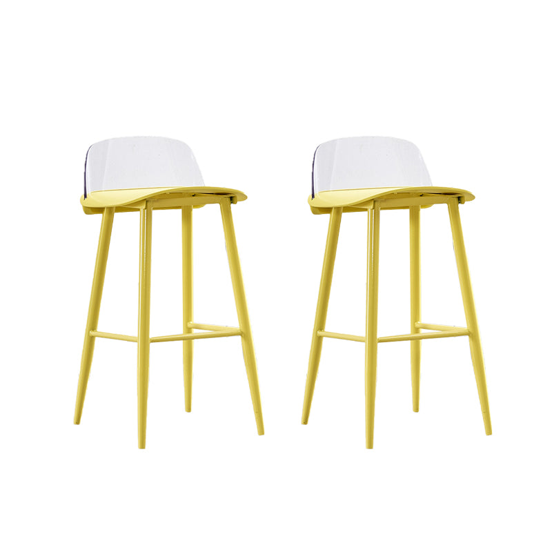 Indoor Glam Low Back Bar Stool Armless Metal and Plastic Bar Stool