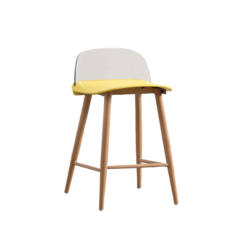 Indoor Glam Low Back Bar Stool Armless Metal and Plastic Bar Stool