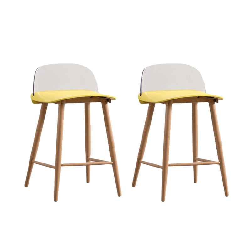 Indoor Glam Low Back Bar Stool Armless Metal and Plastic Bar Stool