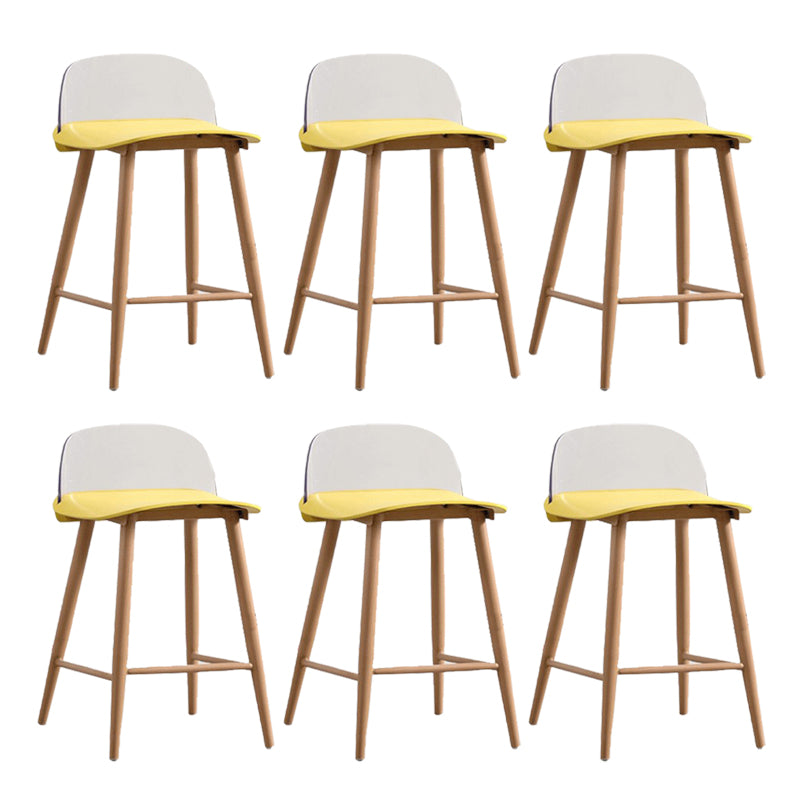 Indoor Glam Low Back Bar Stool Armless Metal and Plastic Bar Stool