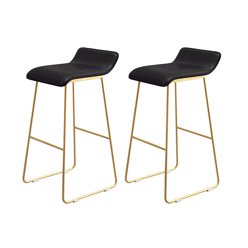 Leather Bar Stool Backless Counter Stool for Bristol with Gold Frame